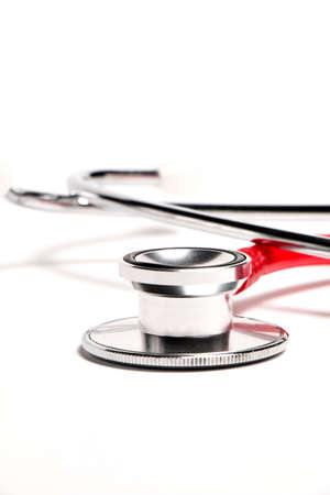 Stethoscope, close-up isolated with white backgroundの写真素材