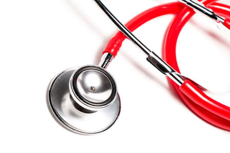 Stethoscope, close-up isolated with white backgroundの写真素材