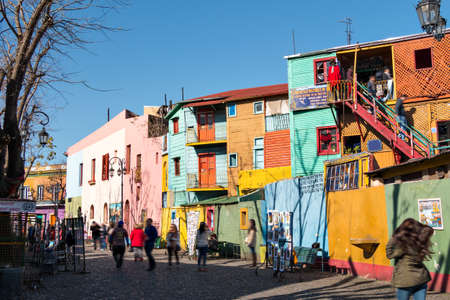 Colorful neighborhood La Boca, Buenos Aires Argentinaのeditorial素材