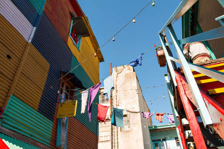 Colorful neighborhood La Boca, Buenos Aires Argentinaのeditorial素材