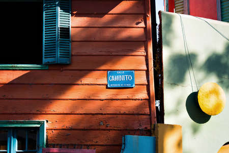 Colorful neighborhood La Boca, Buenos Aires Argentinaの写真素材