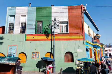 Colorful neighborhood La Boca, Buenos Aires Argentinaのeditorial素材