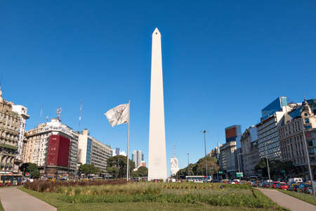 The Obelisk of Buenos Aires was built in 1936 to celebrate the 400th anniversary of the city founding Alberto Prebischのeditorial素材