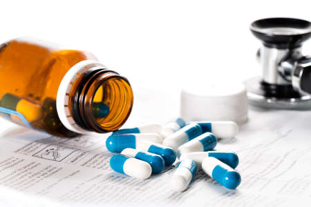 Blister of tablets isolated on a wiht backgroundの写真素材