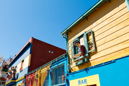 Colorful neighborhood La Boca, Buenos Aires Argentineのeditorial素材