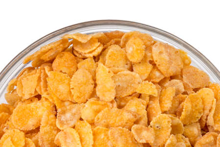 A lot of corn flakes on white ground
