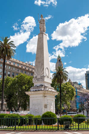 Monument to the May Square Plaza de Mayo, Buenos Aires Argentinaのeditorial素材