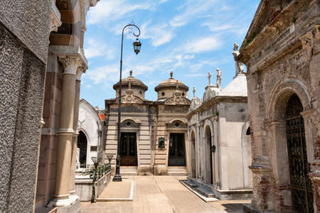 Historic cemetery Recoleta with many sculptures, Buenos Aires Argentine