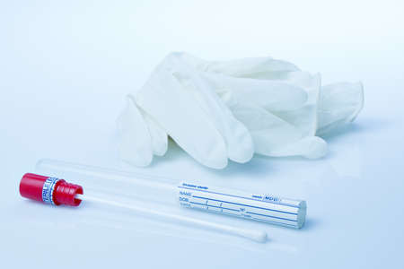 DNA test tube and cotton swab, wipe test