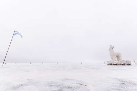 Salinas Grandes, salt desert, salt lake in the Andes, in the province of Salta and Jujuy Argentinaの写真素材