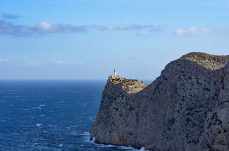 Cap de Formentor lighthouse, Formentor peninsula with cliffs, Mallorca Spainの写真素材