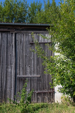 Old barn in sunshineの写真素材