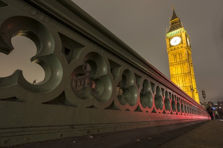 The Houses of Parliament and with Big Ben at nightの写真素材