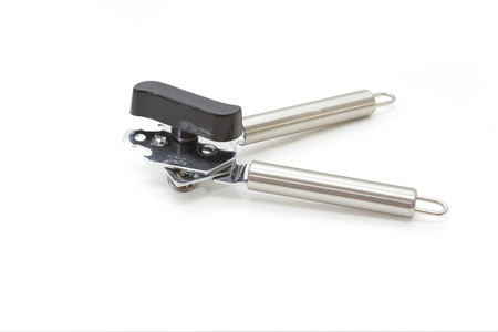 Can opener on a white backgroundの写真素材