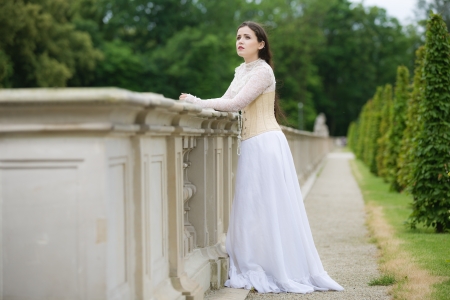 Beautiful woman in gothic dress の写真素材