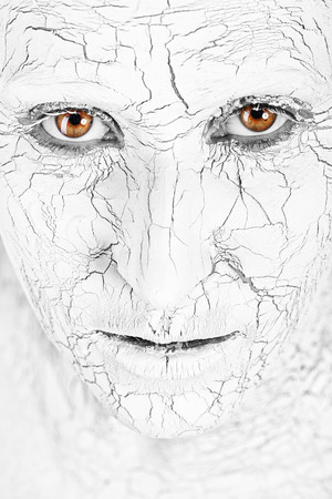 Woman with cracked skin の写真素材