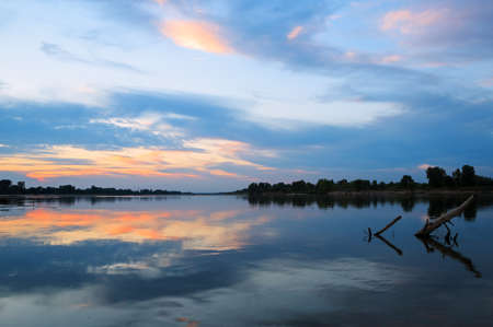 Sunset over the river