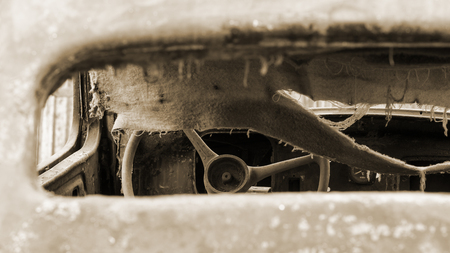 Wreck of old car の写真素材