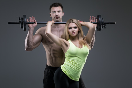 Sexy exerciser coupleの写真素材