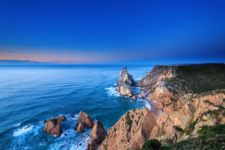 The cliffs of Cabo da Roca, Portugal. The westernmost point of Europe. HDR - high dynamic rangeの写真素材