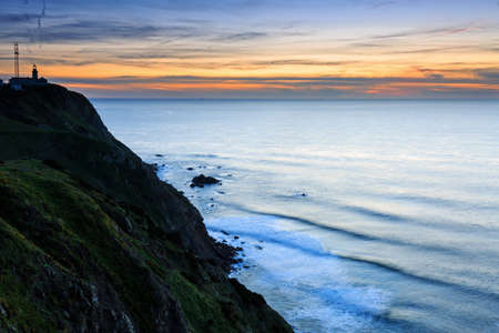 Lighthouse at Cabo da Roca in Portugal at sunset. The westernmost point of Europe.