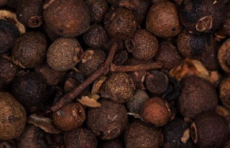 Allspice spice close up. Macro photography, small depth of fieldの写真素材