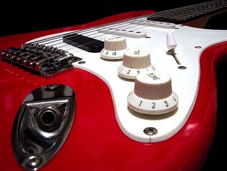 red electric guitar