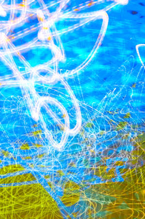 Abstract multicolored image, where in shown motion of light, good as design element and backgroundの写真素材