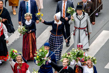 XXVI Latvian Song and XVI Dance Festival 2018 in Latvia, from 30 June to 8 July. The Latvian Song and Dance Festival is one of the largest amateur choral events in the world and an important event in Latvian culture and social life. President of Latvia.のeditorial素材