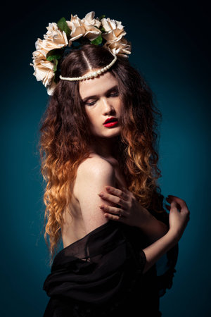 beautiful and elegant model in dress