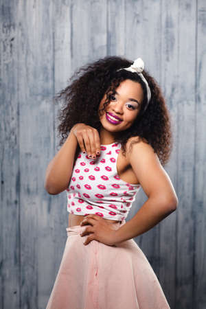 Funky afro ladyの写真素材