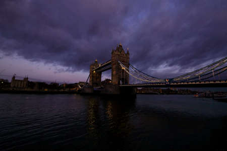 London tower bridge on the river thames one of London's most famous landmarksの写真素材
