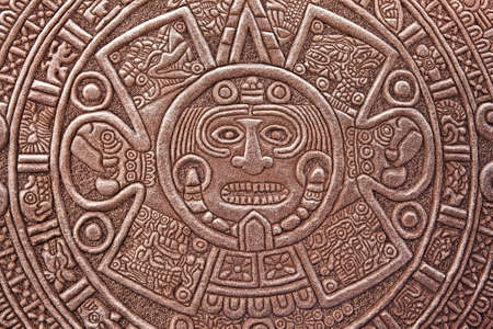 Pagan ornament of a tribe Maya. stone textureの写真素材