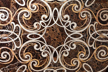 Large marble tile with a pattern from Portugalの写真素材