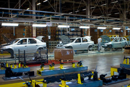Togliatty, Samara region, Russia - December 13: Assembly line of LADA Cars Automobile Factory AVTOVAZ - on December 13, 2007 in Togliattyのeditorial素材