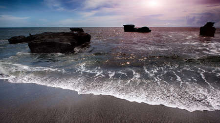 Indian ocean on sunset. Bali Indonesiaの写真素材