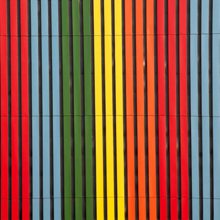 The set of all colors of the rainbow. Vertical rectangles of metalの写真素材