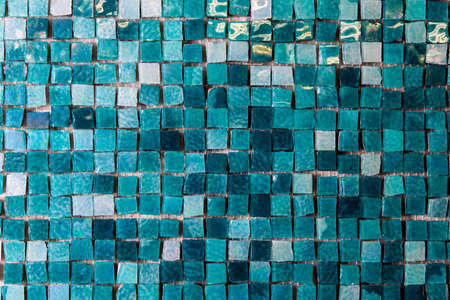 Wall Small Squares green color Abstract Pattern mosaicの写真素材