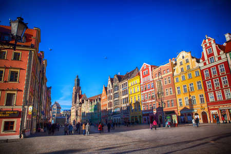 Wroclaw, Poland - Jan 6, 2014: Market Square is one of the largest squares in Europeのeditorial素材