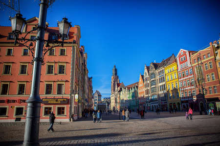 Wroclaw, Poland - Jan 6, 2014: Market Square is one of the largest squares in Europeのeditorial素材