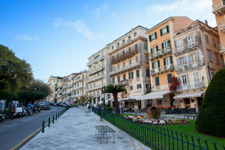 CORFU - GREECE, October 21, 2016: The historic center of town , Greece.のeditorial素材