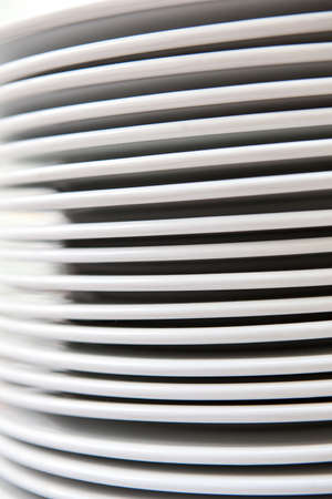 close up on pile of plateの写真素材
