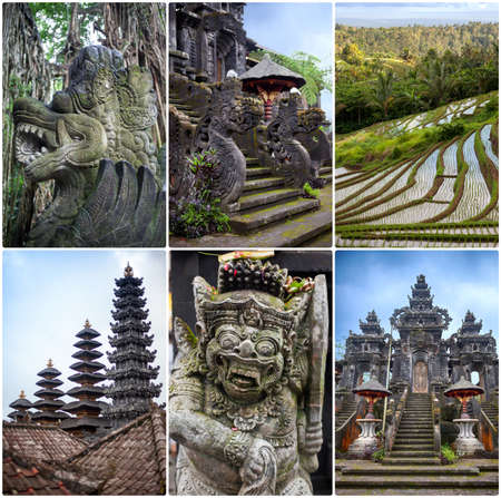 Collage of photos from Bali. Indonesiaの写真素材