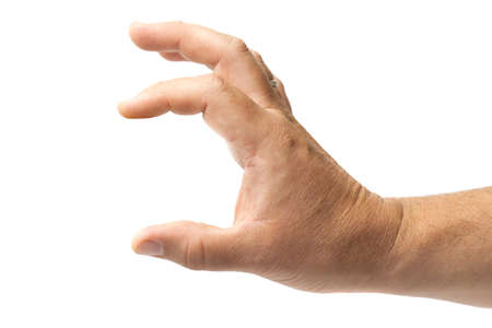 a photo of hand with clipping paths