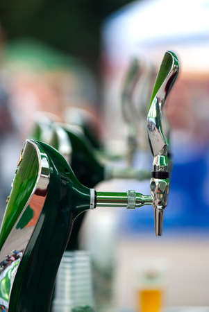 Close Up of Beer Tap Selective Focusの写真素材