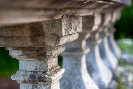 Old railing in the yard Ancient architecture of ancient railings