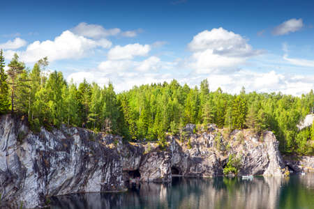 Marble Canyon in the Ruskeala Mountain Park Karelia, Russiaの写真素材