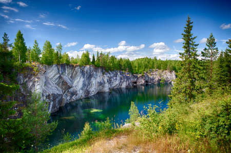 Marble Canyon in the Ruskeala Mountain Park Karelia, Russiaの写真素材