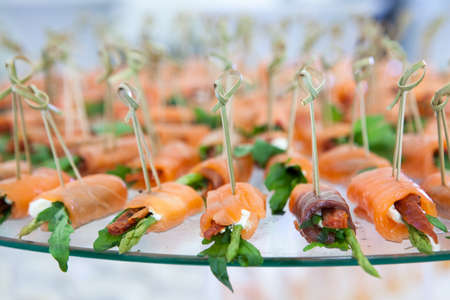 canape with red fish