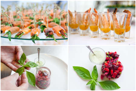 cooking appetizers in restaurantsの写真素材